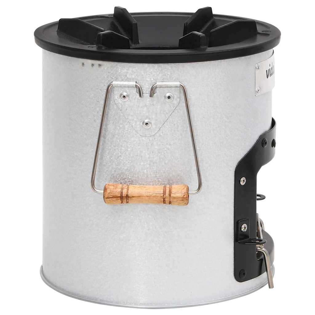 vidaXL Vedeldad campingspis silver 45x25x26 cm stål