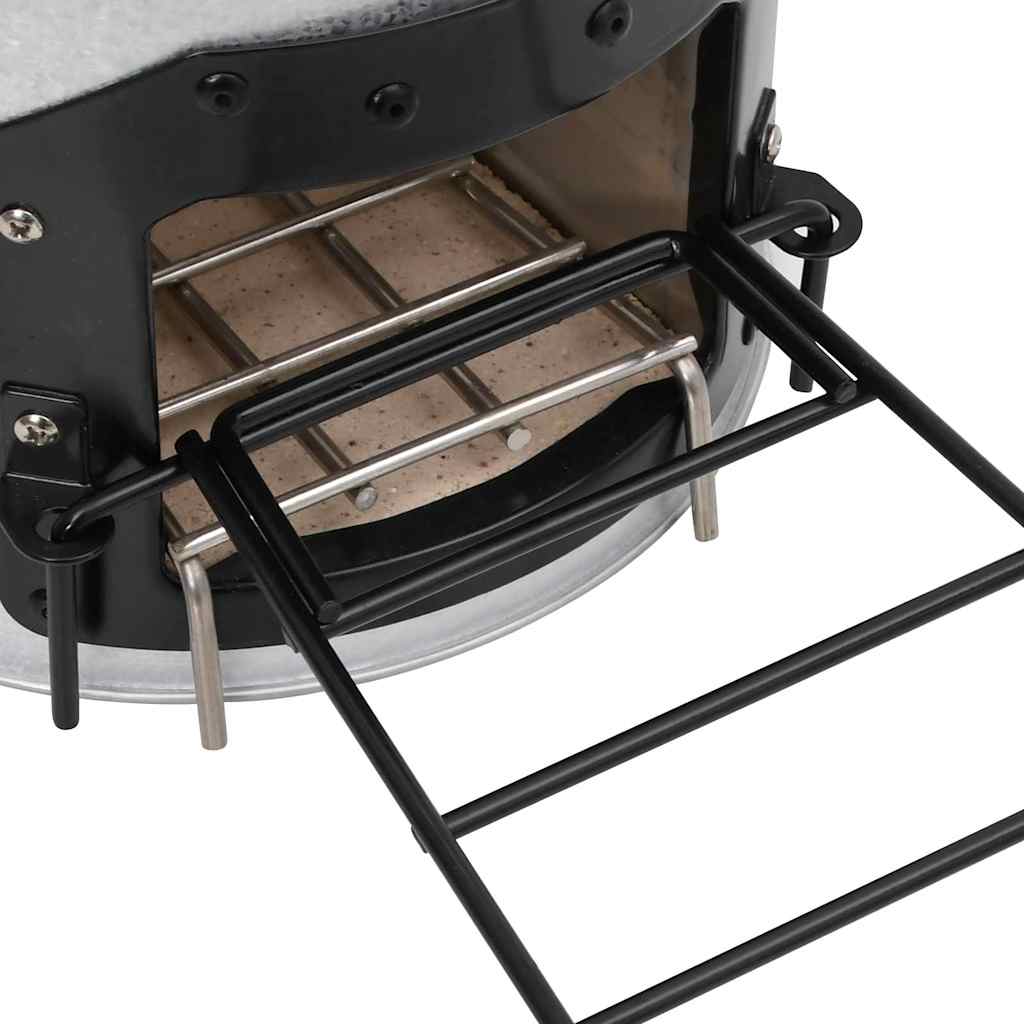 vidaXL Vedeldad campingspis silver 45x25x26 cm stål