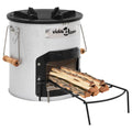 vidaXL Vedeldad campingspis silver 45x25x26 cm stål