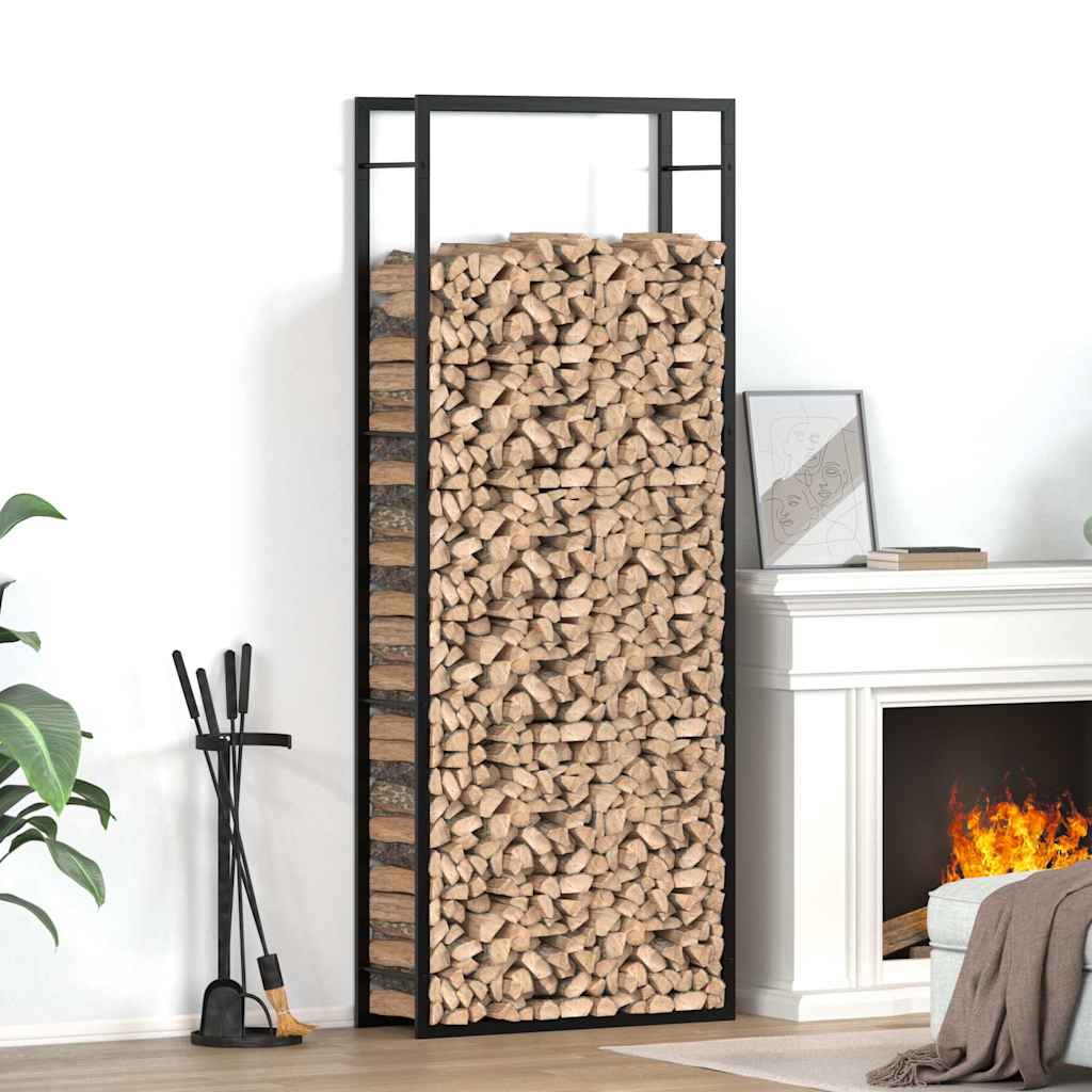 vidaXL Vedställ mattsvart 80x28x222 cm stål