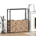 vidaXL Vedställ matt svart 110x28x116 cm stål