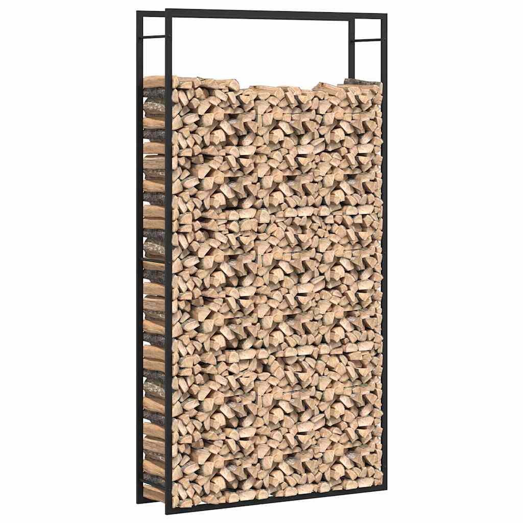 vidaXL Vedställ matt svart 110x28x214 cm stål