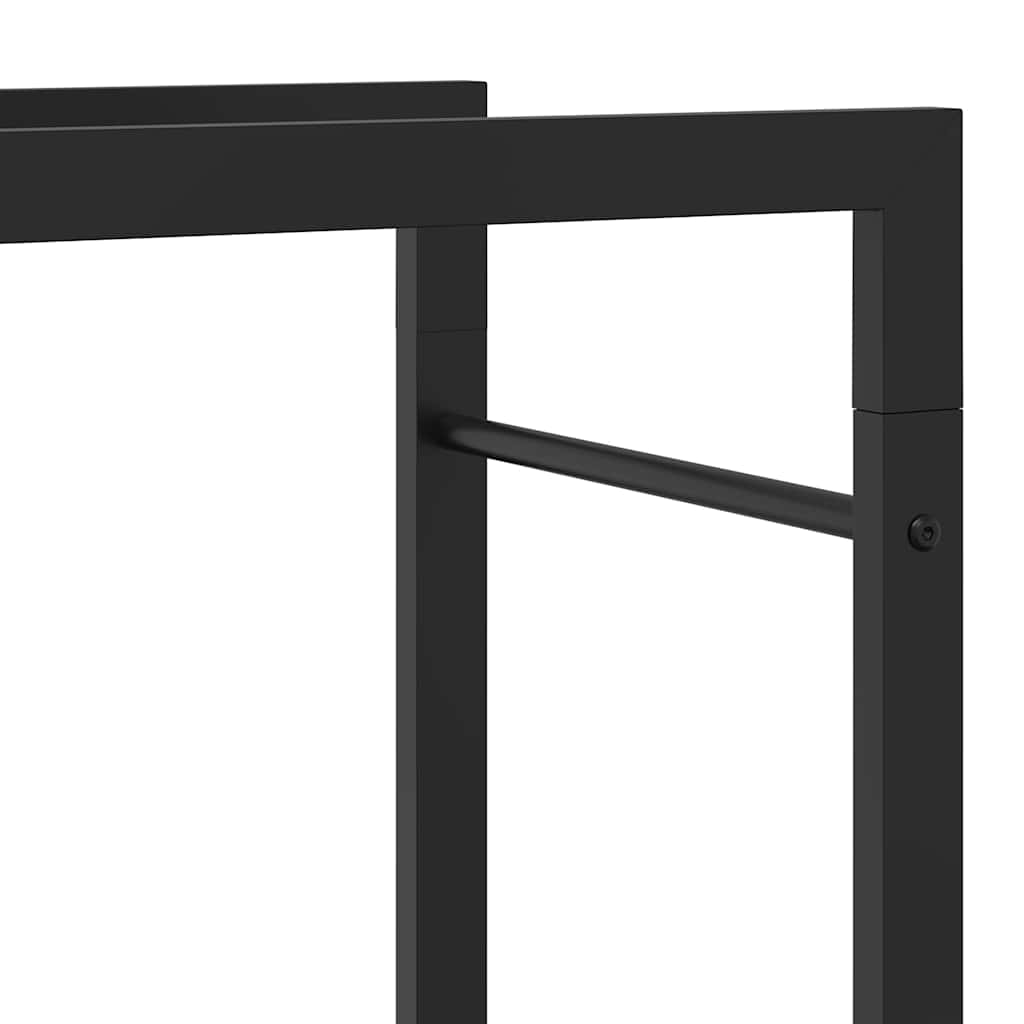 vidaXL Vedställ matt svart 110x28x214 cm stål