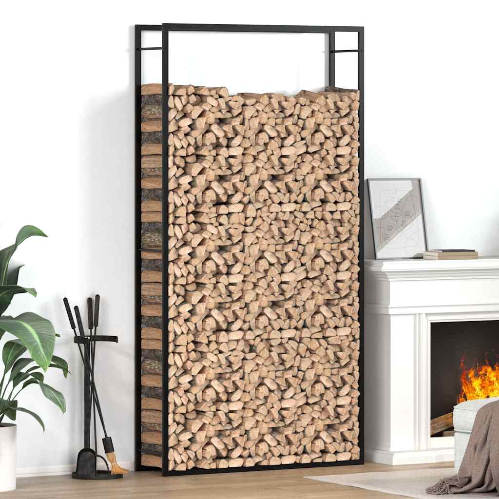 vidaXL Vedställ matt svart 110x28x214 cm stål