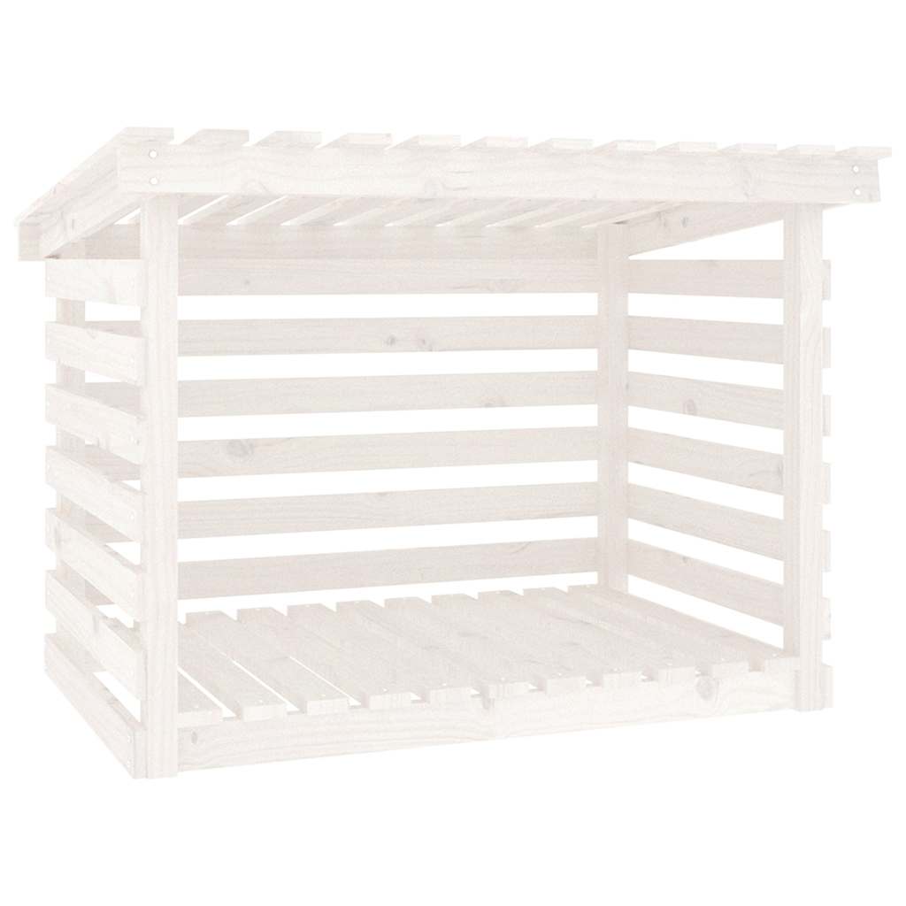 vidaXL Vedställ vit 108x73x79 cm massiv furu