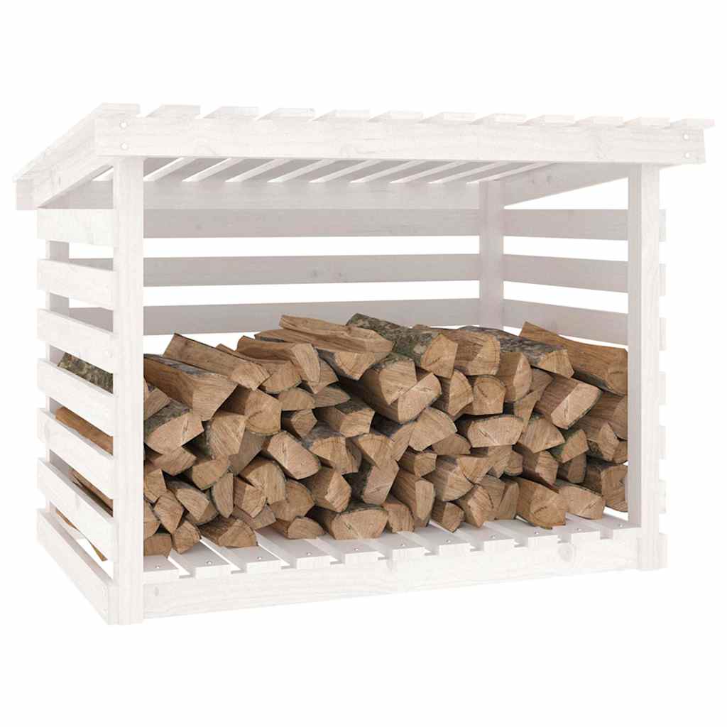 vidaXL Vedställ vit 108x73x79 cm massiv furu