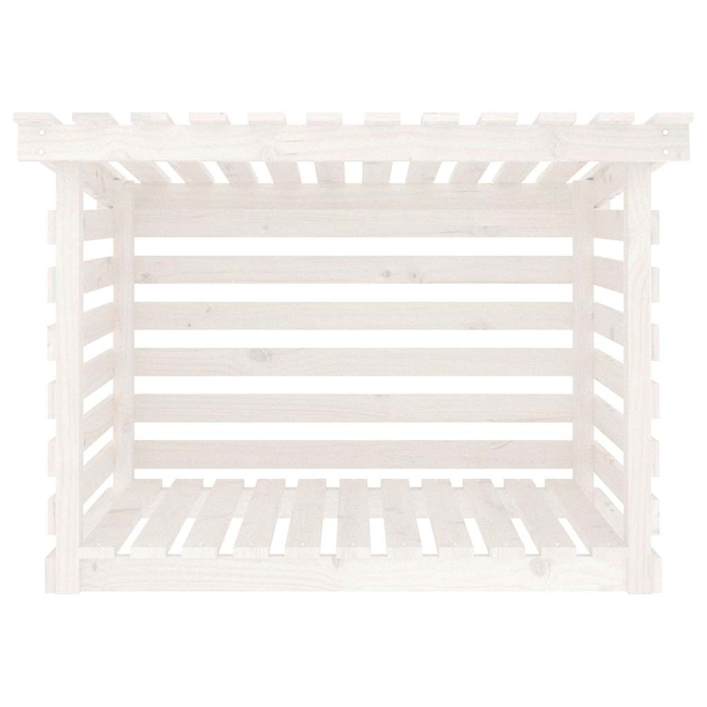 vidaXL Vedställ vit 108x73x79 cm massiv furu