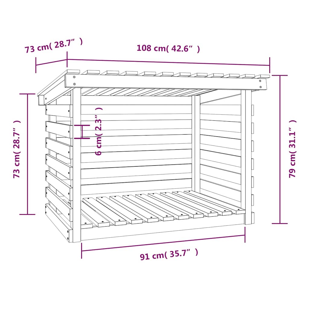 vidaXL Vedställ vit 108x73x79 cm massiv furu