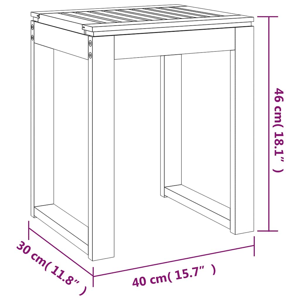 vidaXL Badrumspall 40x30x46 cm massivt valnötsträ