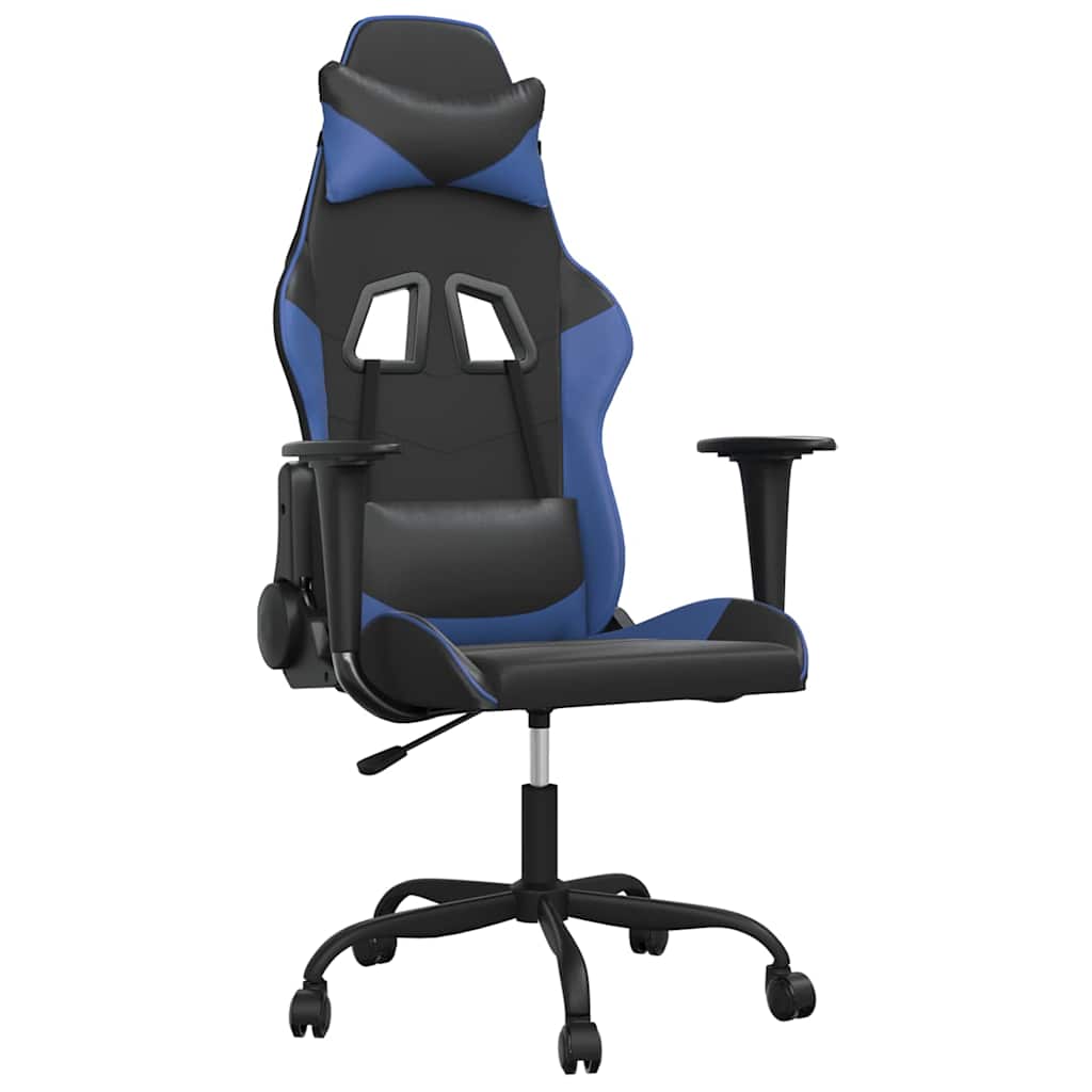 vidaXL Gamingstol svart och blå konstläder