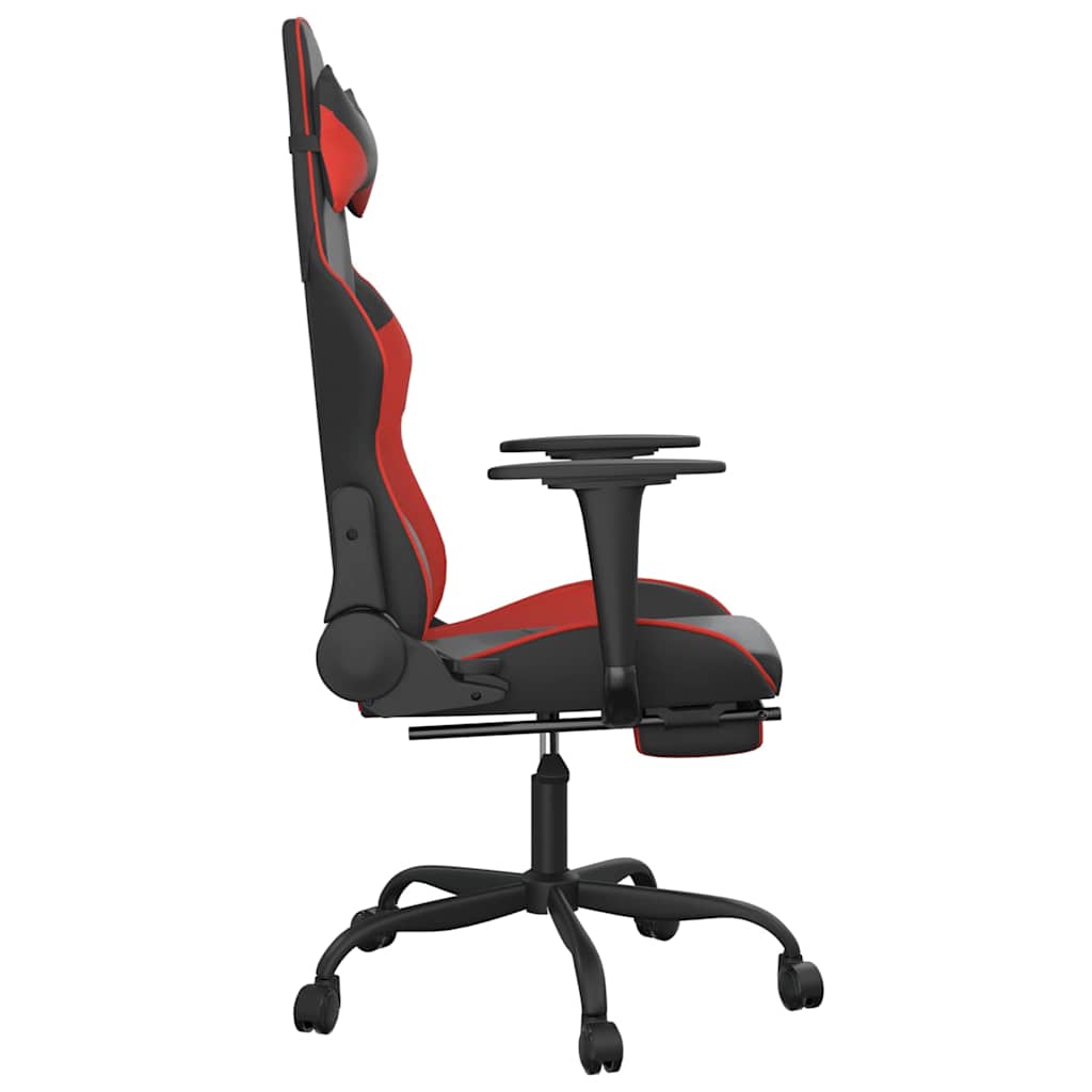vidaXL Gamingstol med fotstöd svart och röd konstläder