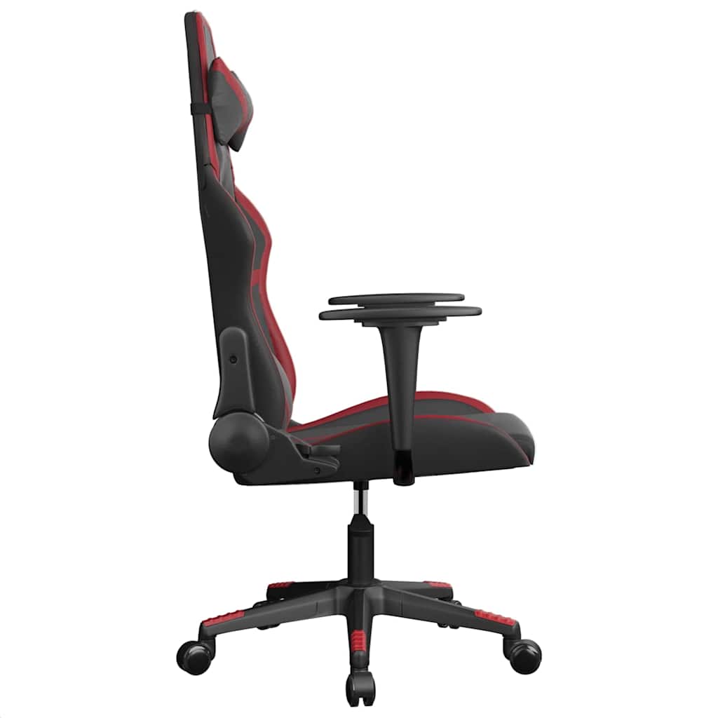 vidaXL Gamingstol svart och vinröd konstläder