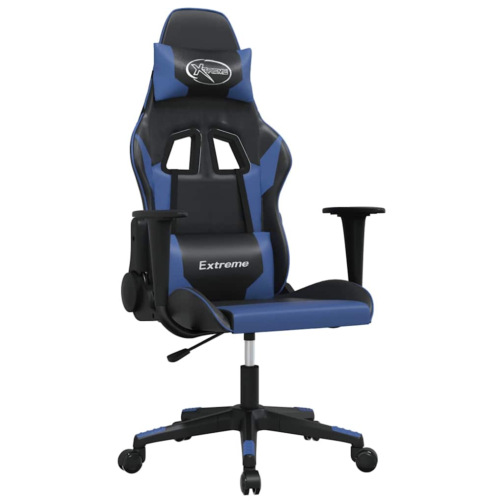 vidaXL Gamingstol svart och blå konstläder