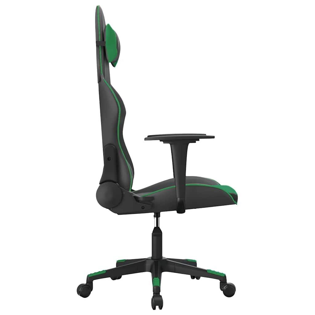 vidaXL Gamingstol svart och grön konstläder