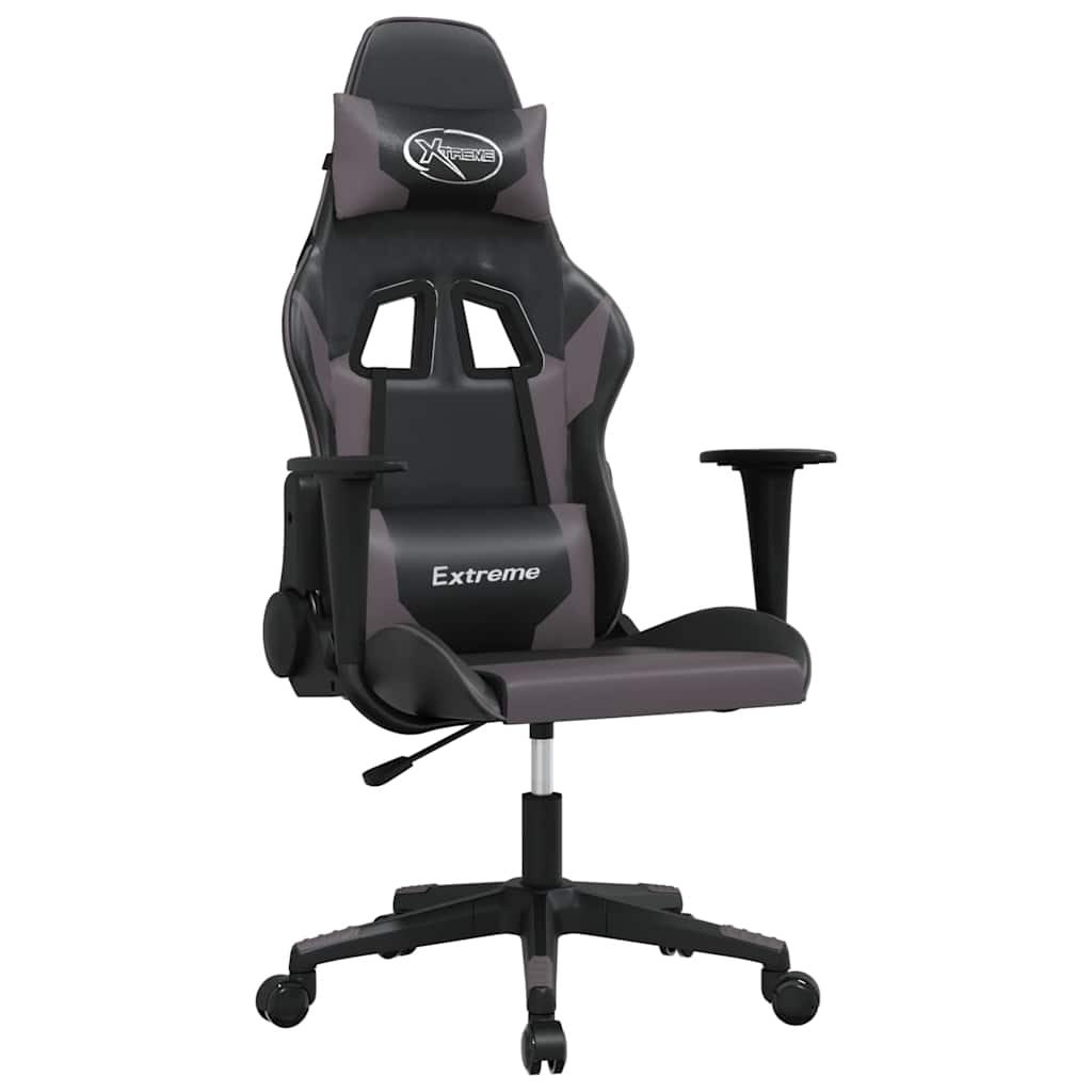 vidaXL Gamingstol svart och grå konstläder