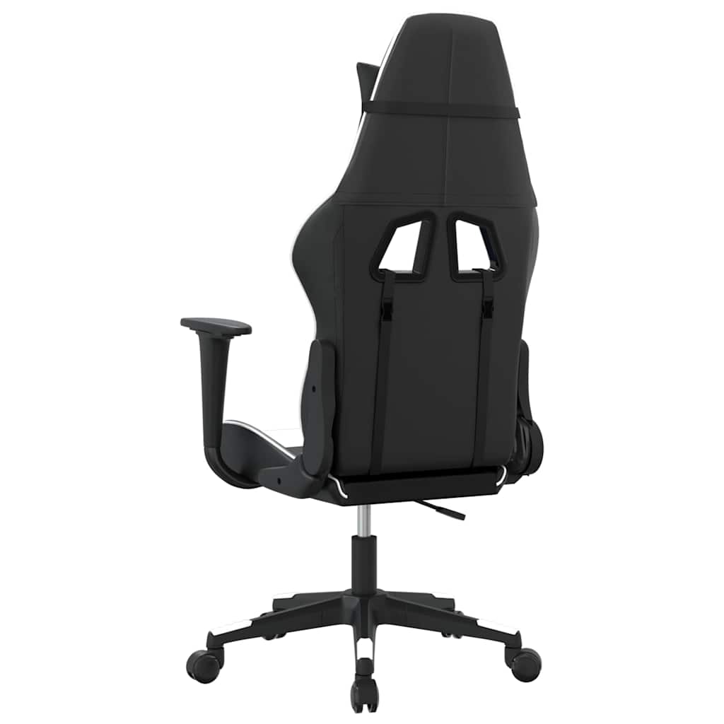 vidaXL Gamingstol svart och vit konstläder