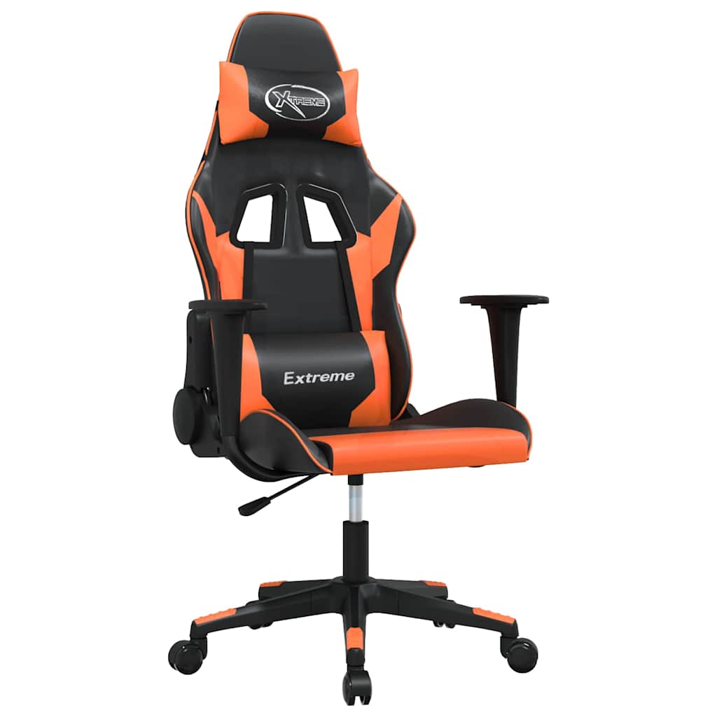 vidaXL Gamingstol svart och orange konstläder