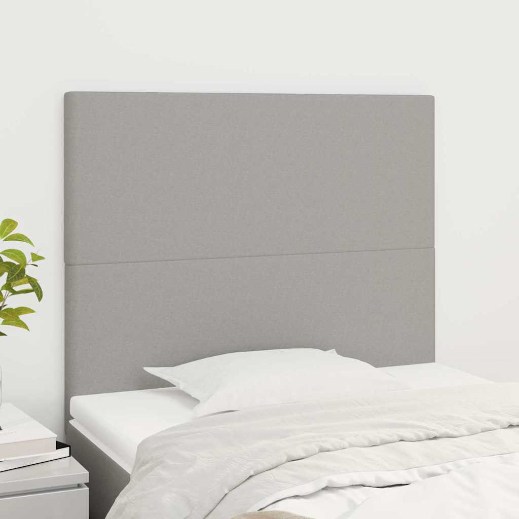 vidaXL Sänggavel ljusgrå 80x5x118/128 cm tyg