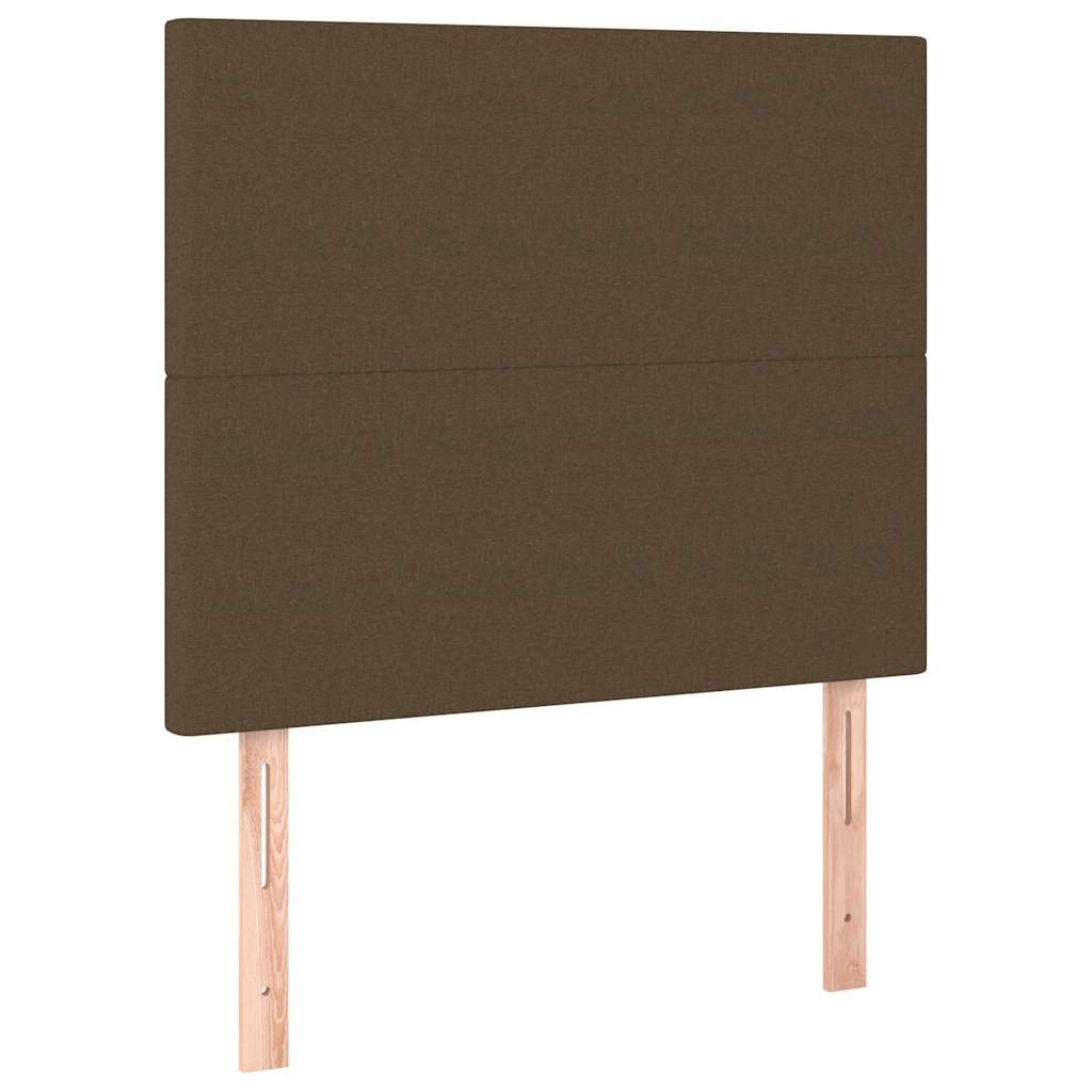 vidaXL Sänggavel mörkbrun 80x5x118/128 cm tyg