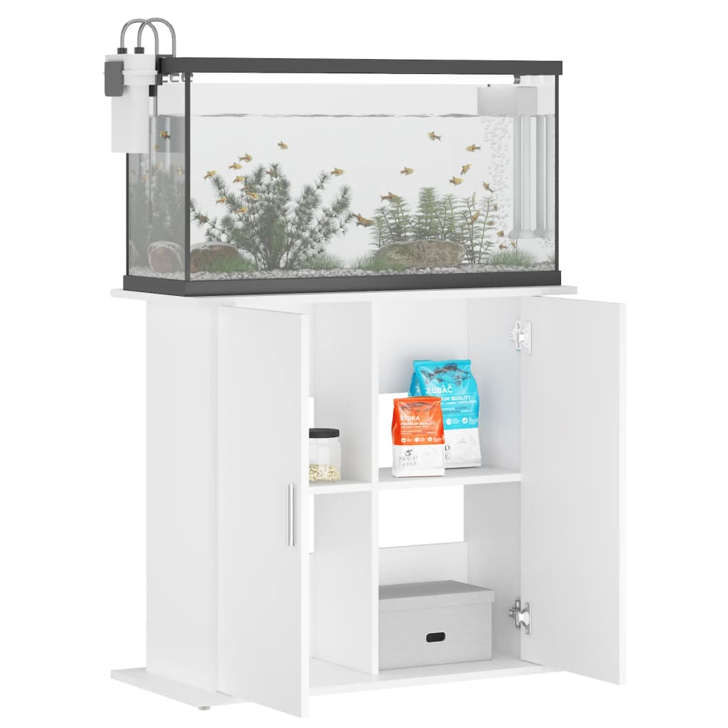 vidaXL Akvariebänk vit 81x36x73 cm konstruerat trä