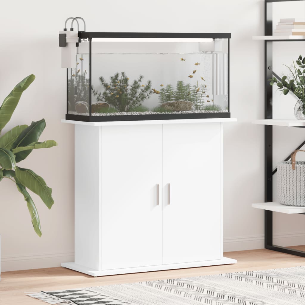 vidaXL Akvariebänk vit 81x36x73 cm konstruerat trä