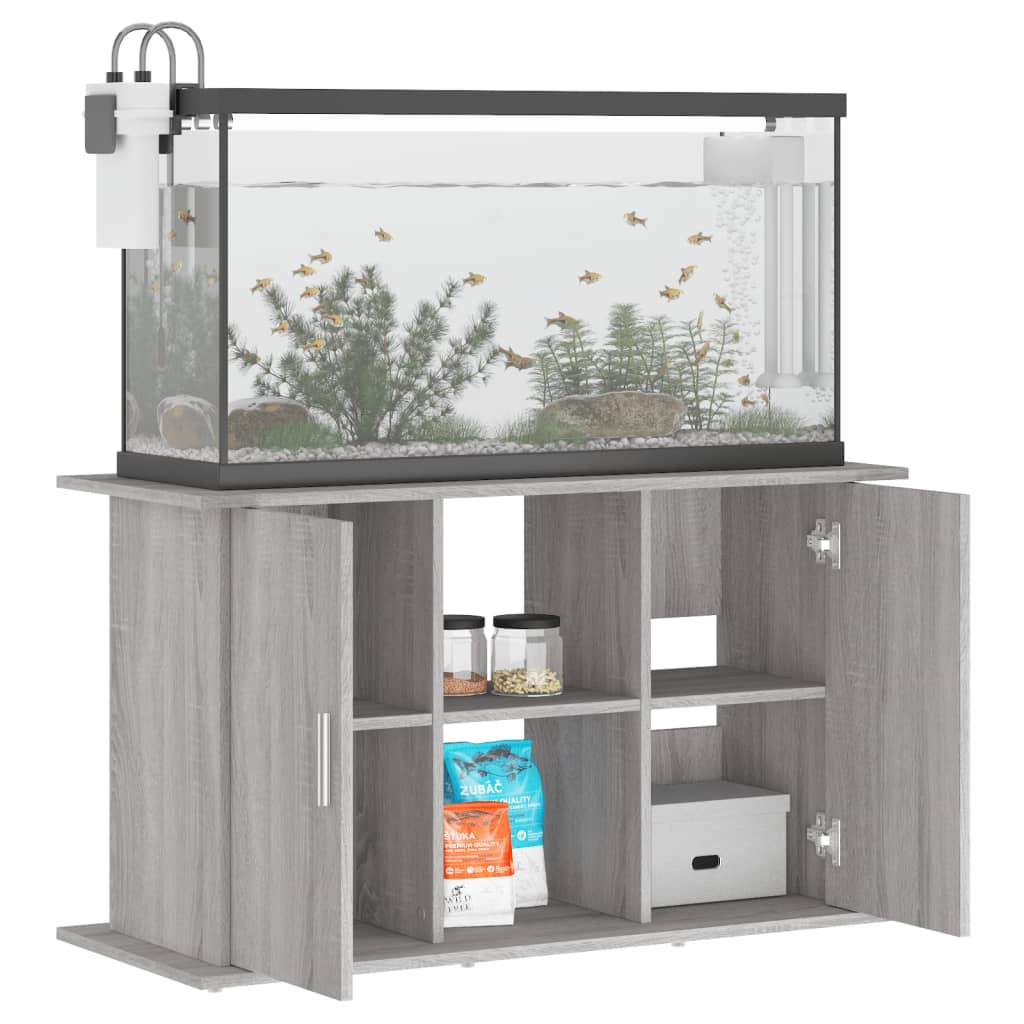 vidaXL Akvariebänk grå sonoma 101x41x58 cm konstruerat trä
