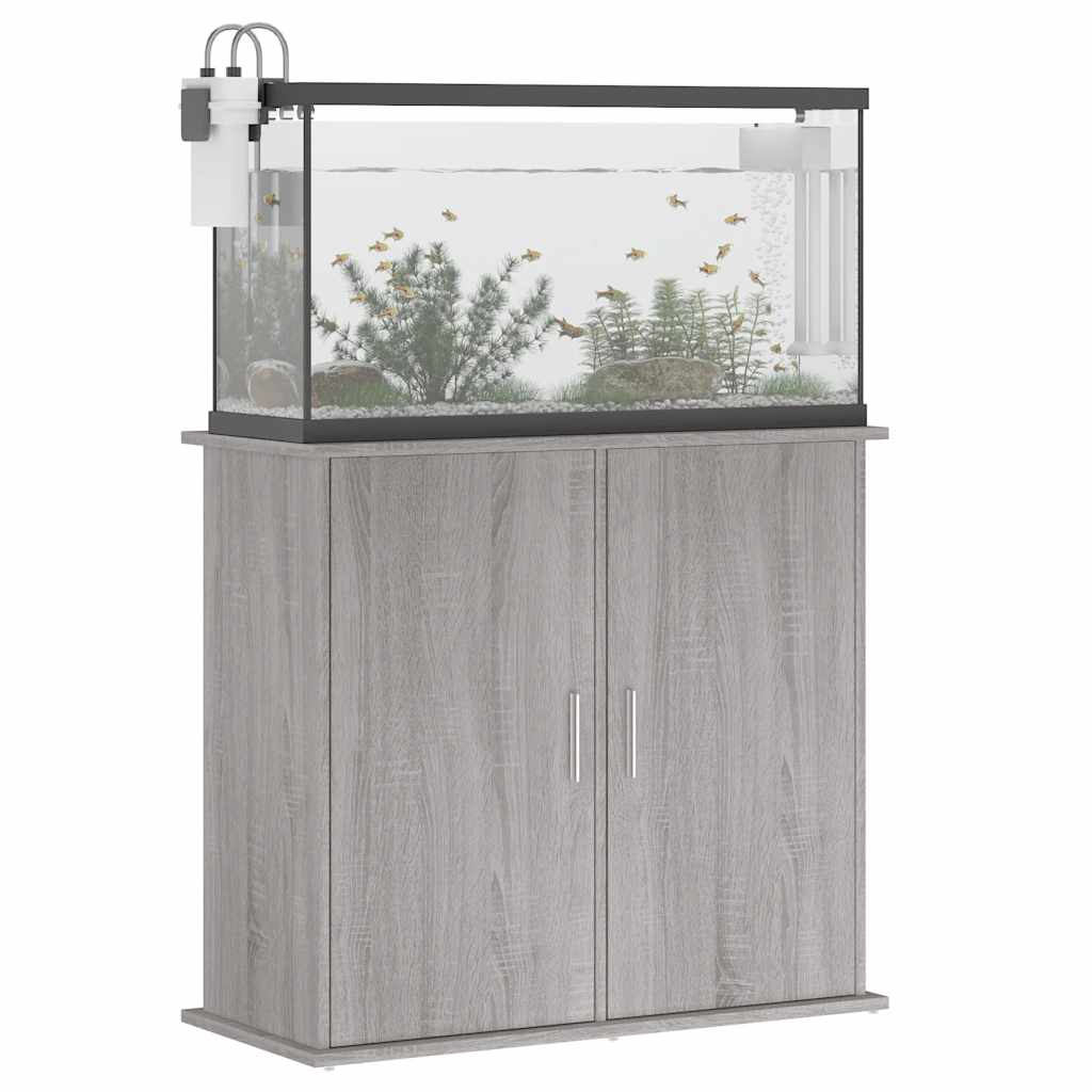 vidaXL Akvariebänk grå sonoma 81x36x73 cm konstruerat trä