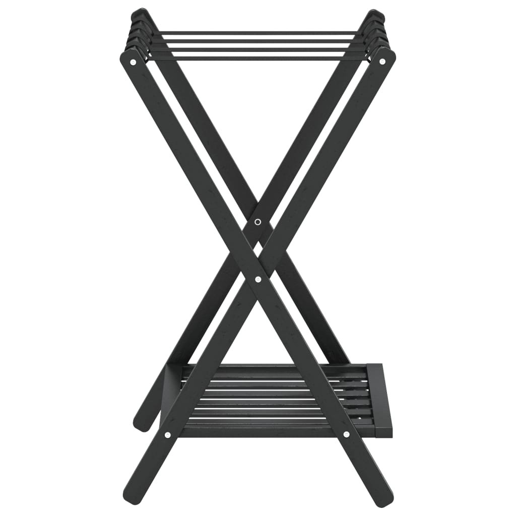 vidaXL Bagagehylla svart 68x38x58 cm bambu