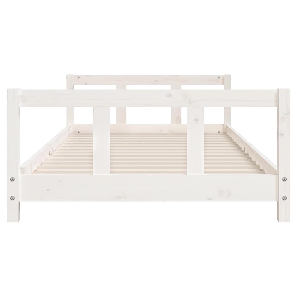 vidaXL Sängram för barnsäng vit 90x200 cm massiv furu