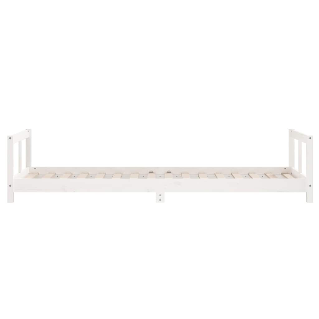 vidaXL Sängram för barnsäng vit 90x200 cm massiv furu
