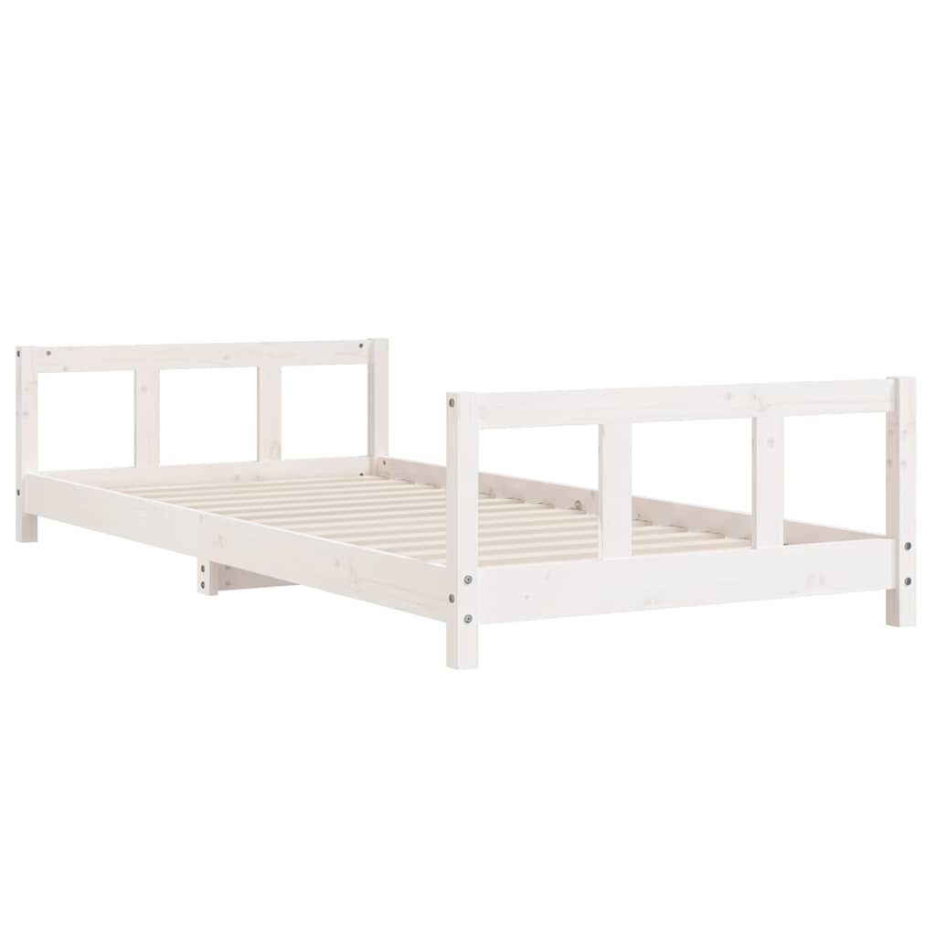 vidaXL Sängram för barnsäng vit 90x200 cm massiv furu