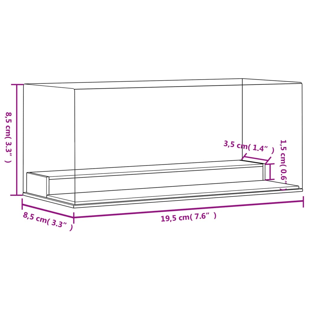 vidaXL Akryllåda transparent 19,5x8,5x8,5 cm