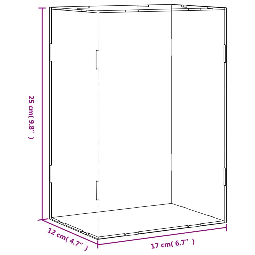 vidaXL Displaylåda transparent 17x12x25 cm akryl