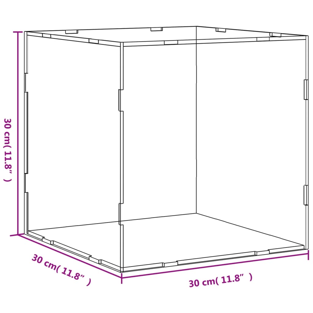 vidaXL Displaylåda transparent 30x30x30 cm akryl