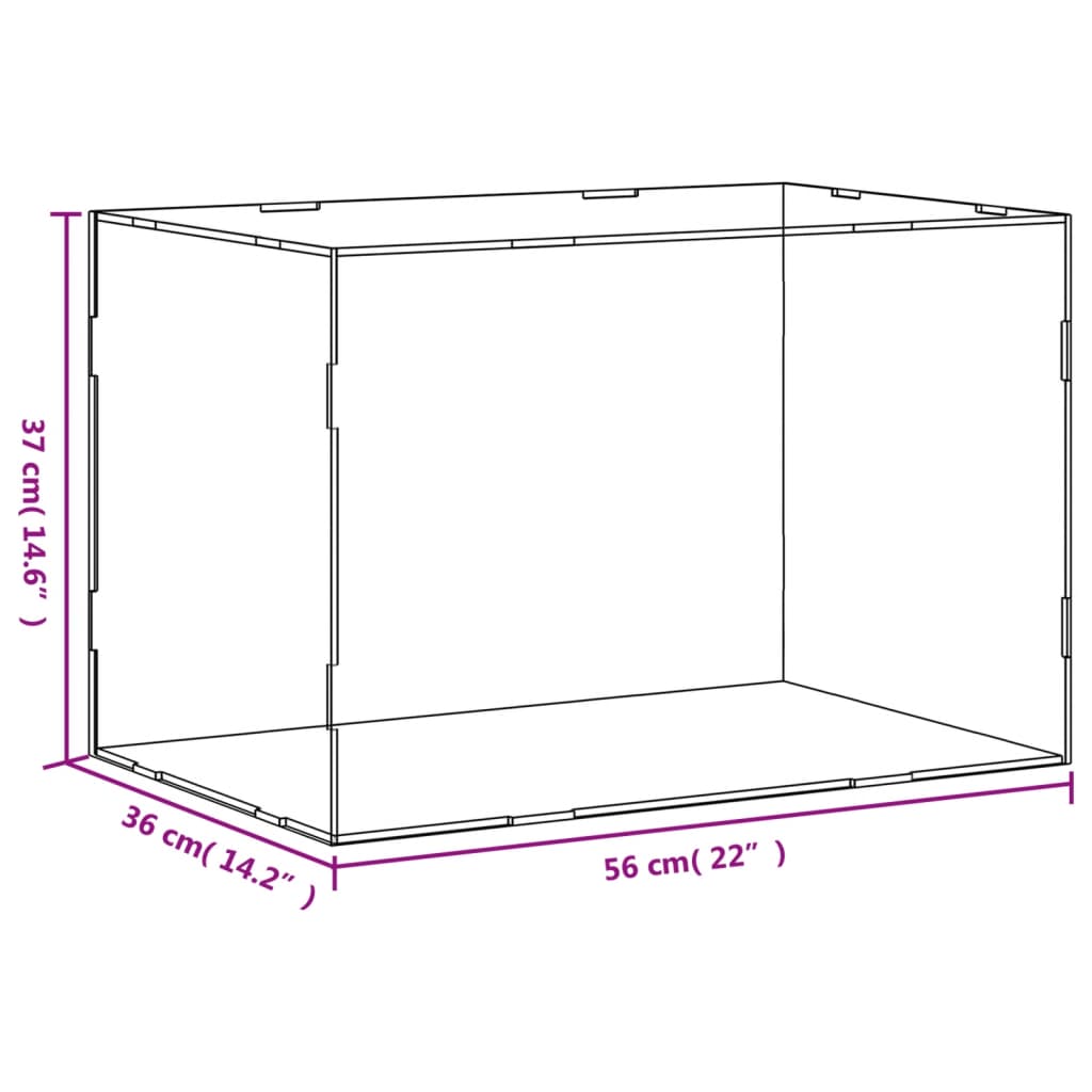 vidaXL Displaylåda transparent 56x36x37 cm akryl