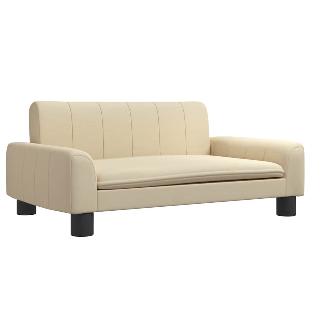 vidaXL Barnsoffa gräddvit 70x45x30 cm tyg