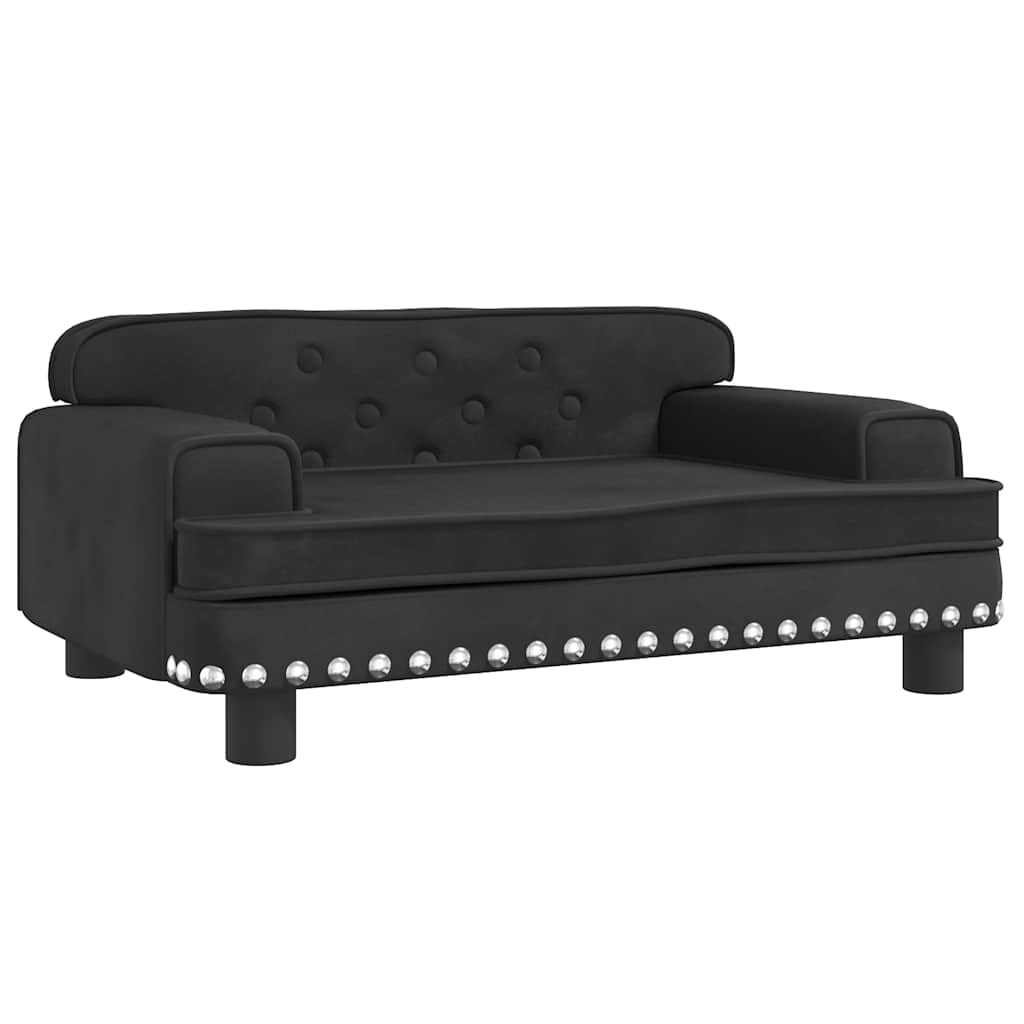 vidaXL Barnsoffa svart 70x45x30 cm sammet