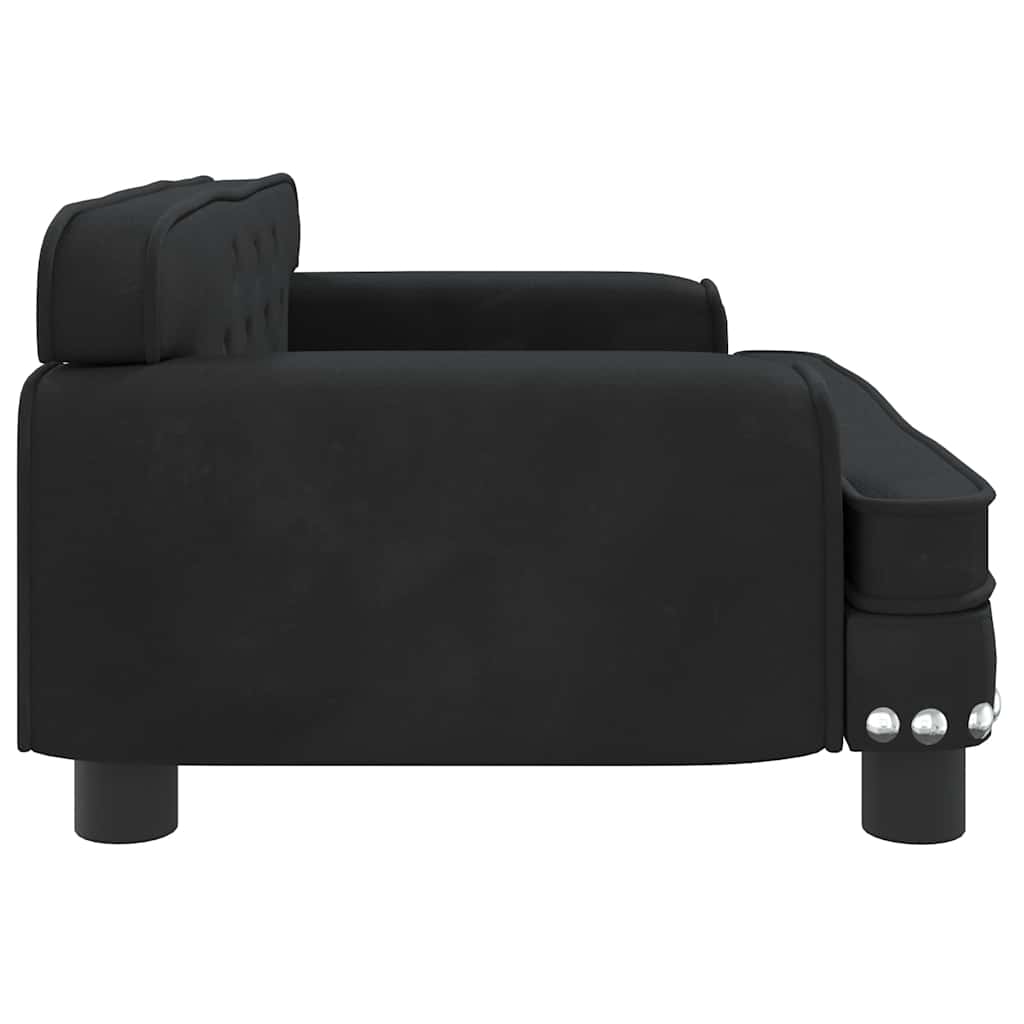 vidaXL Barnsoffa svart 70x45x30 cm sammet
