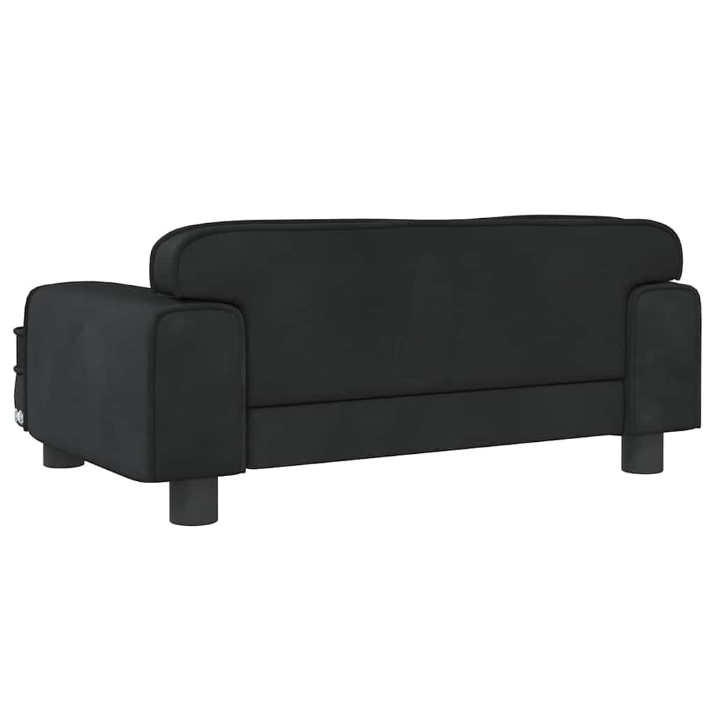 vidaXL Barnsoffa svart 70x45x30 cm sammet
