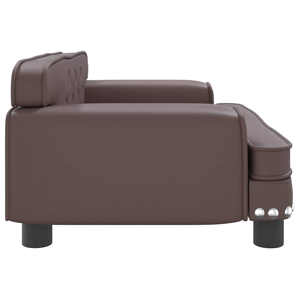 vidaXL Barnsoffa brun 70x45x30 cm konstläder