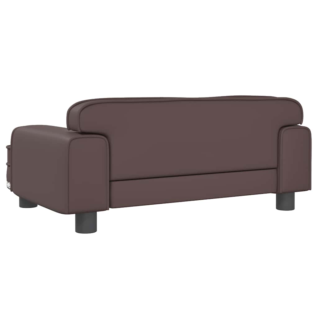 vidaXL Barnsoffa brun 70x45x30 cm konstläder