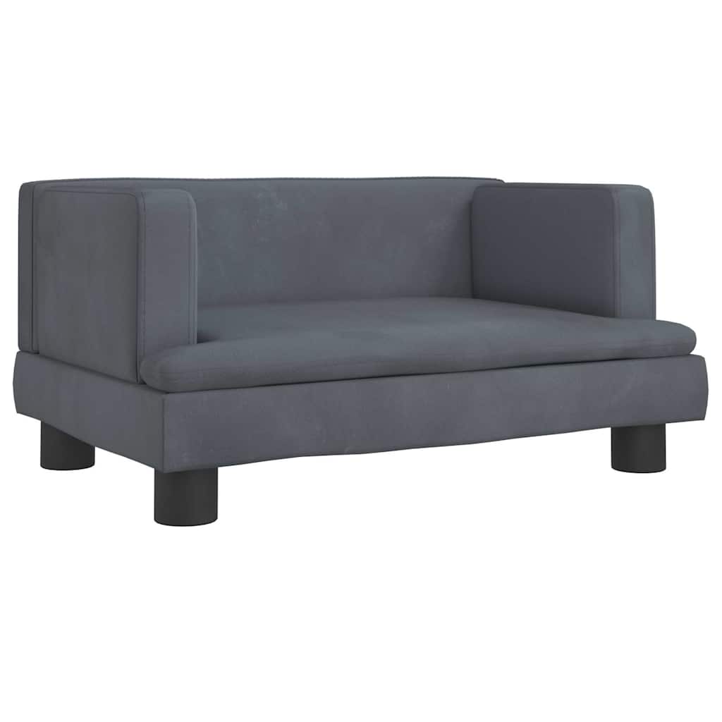 vidaXL Barnsoffa mörkgrå 60x40x30 cm sammet