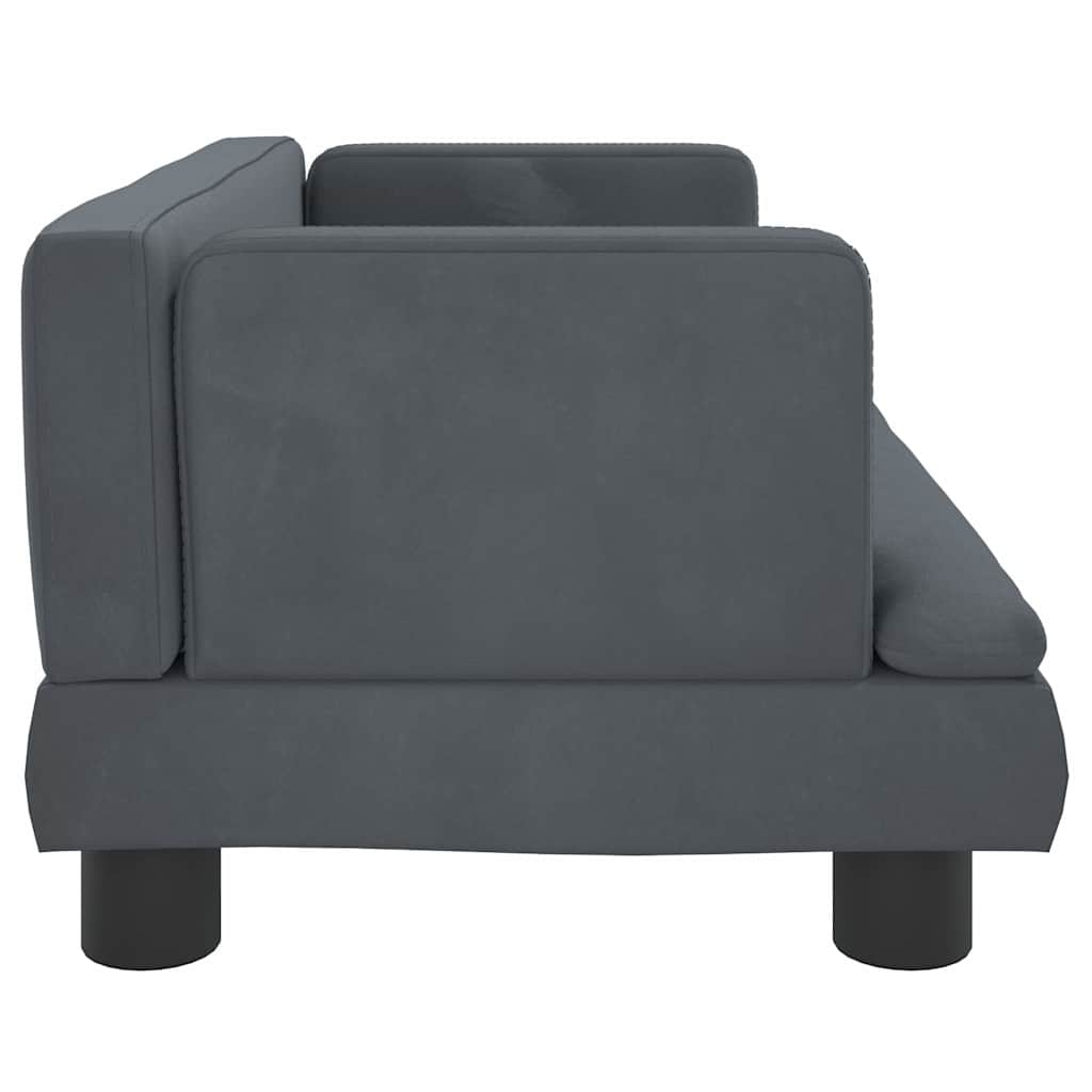 vidaXL Barnsoffa mörkgrå 60x40x30 cm sammet
