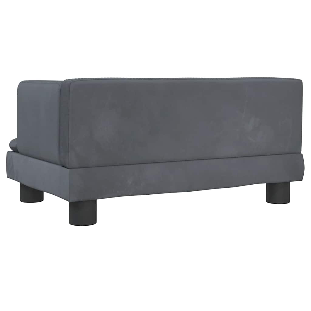 vidaXL Barnsoffa mörkgrå 60x40x30 cm sammet