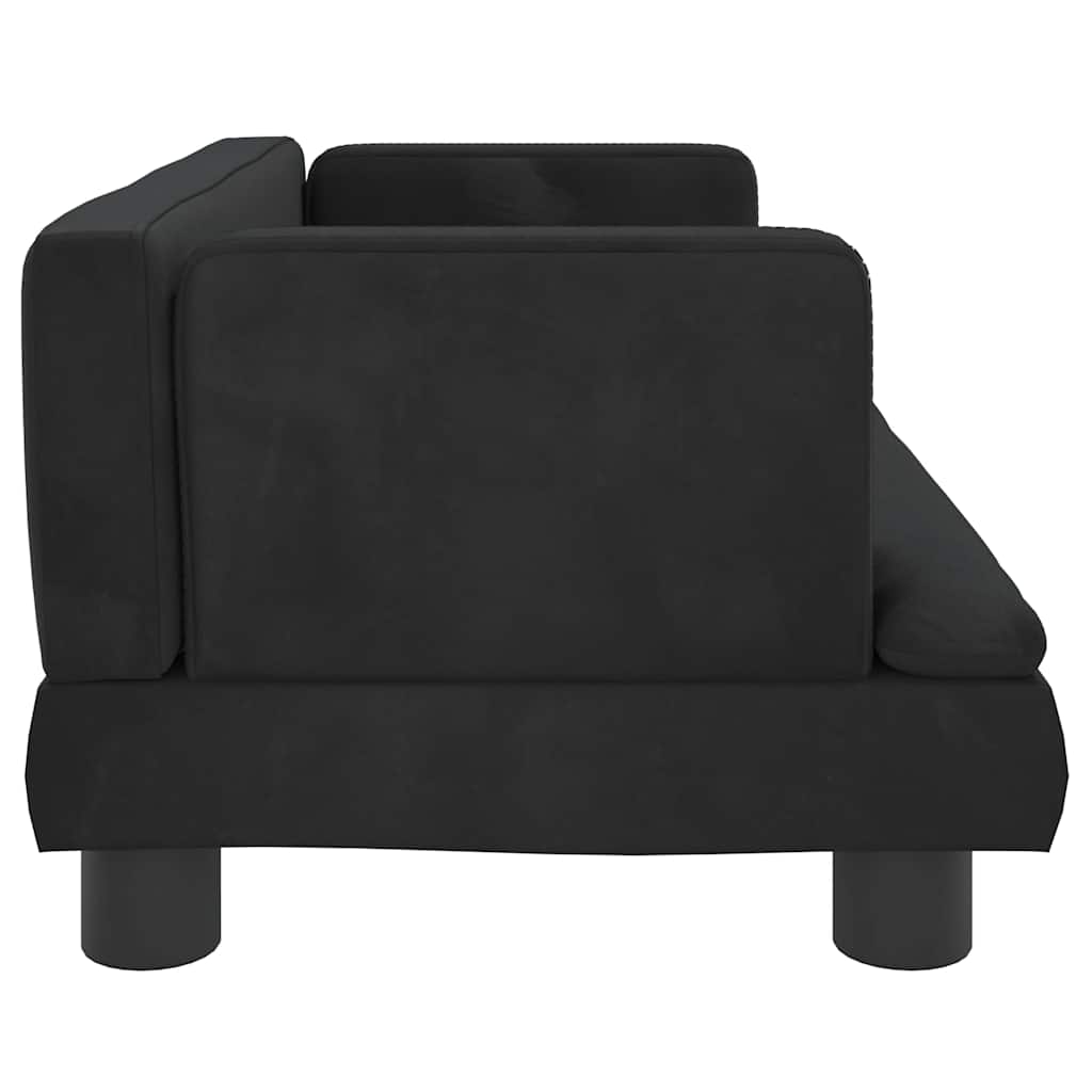 vidaXL Barnsoffa svart 60x40x30 cm sammet