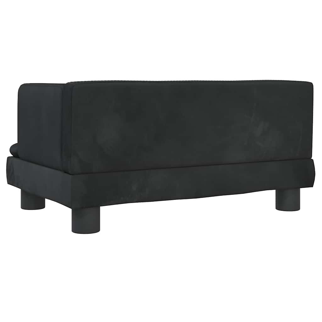vidaXL Barnsoffa svart 60x40x30 cm sammet