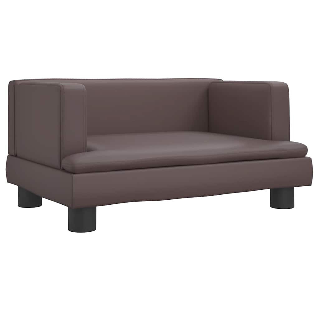vidaXL Barnsoffa brun 60x40x30 cm konstläder