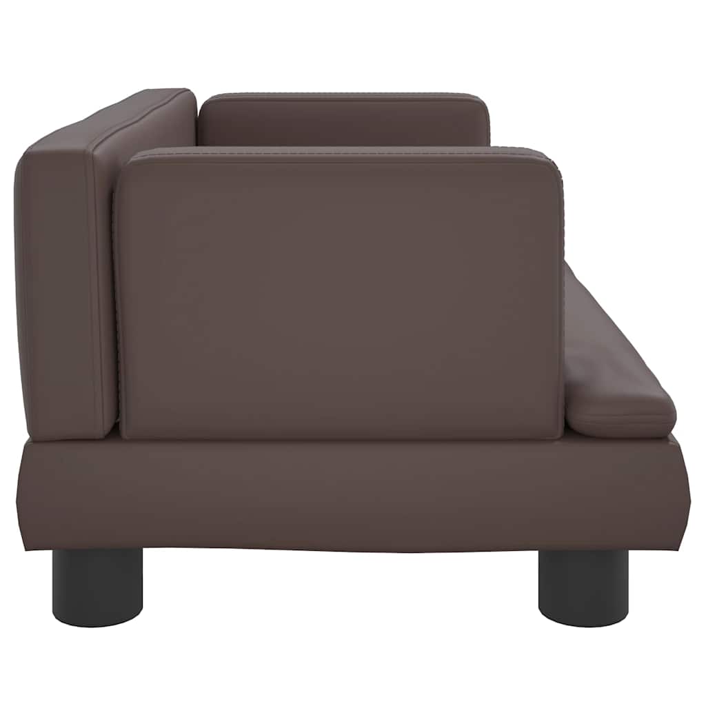 vidaXL Barnsoffa brun 60x40x30 cm konstläder
