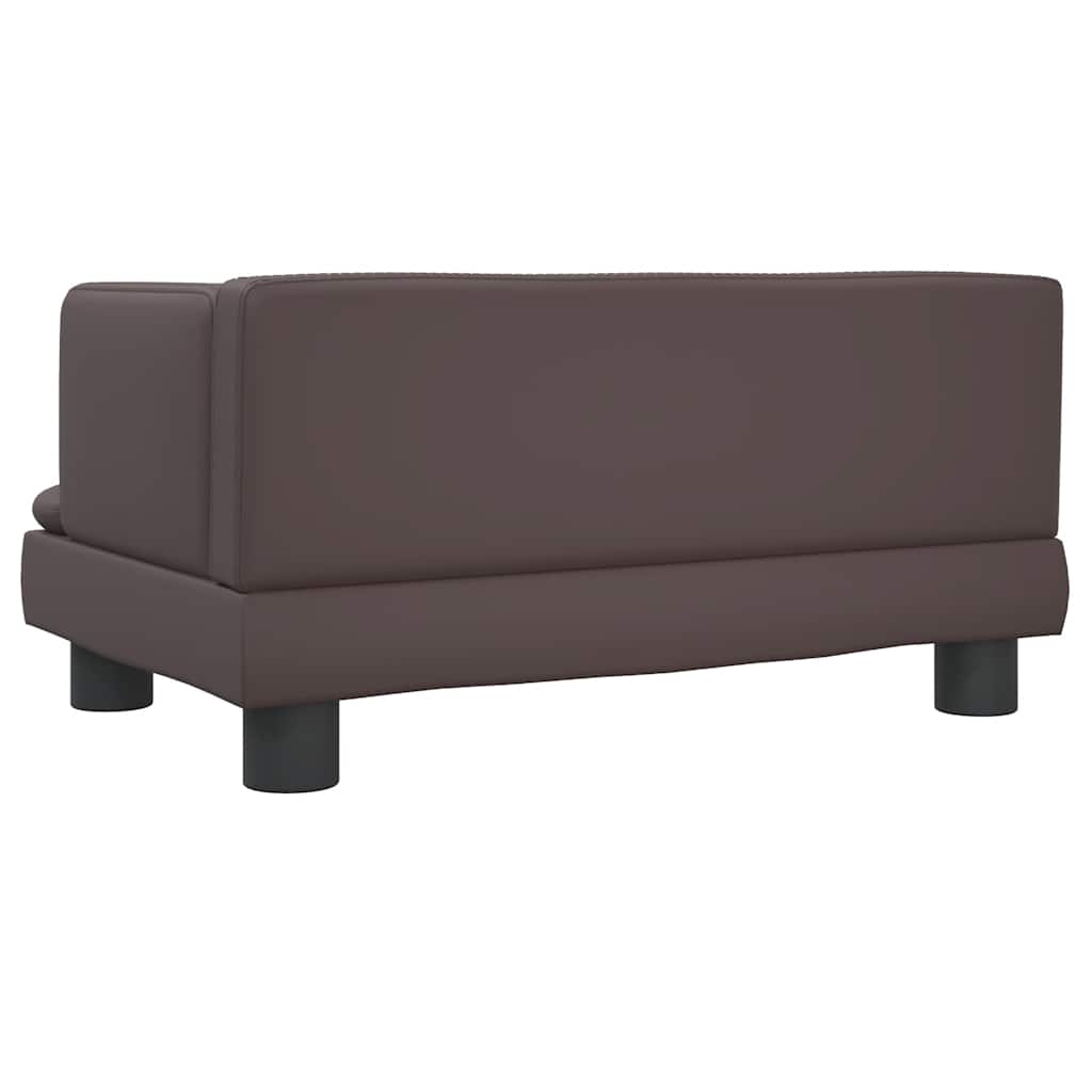 vidaXL Barnsoffa brun 60x40x30 cm konstläder