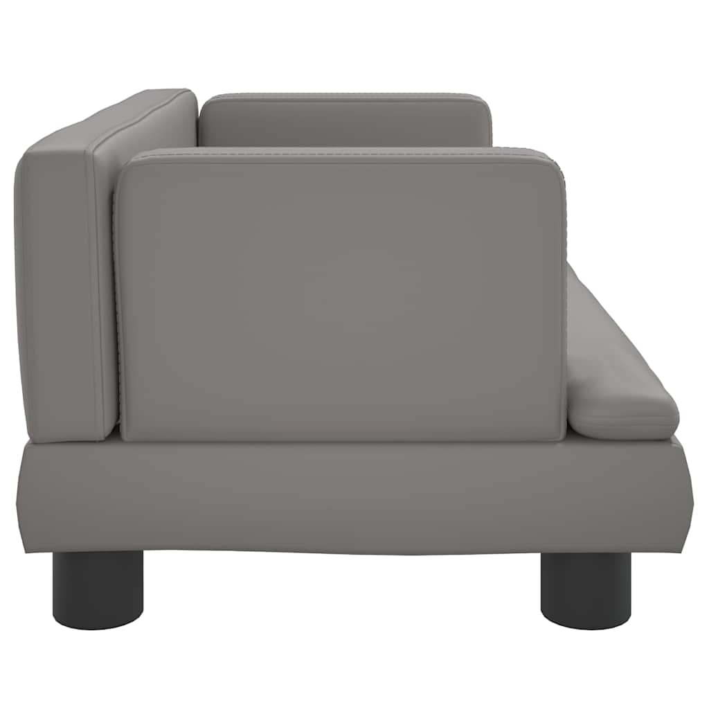 vidaXL Barnsoffa grå 60x40x30 cm konstläder